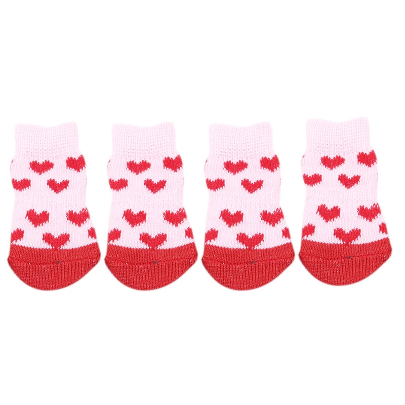 Chaussettes Antidérapantes pour Chiens et Chats – Lot de 4