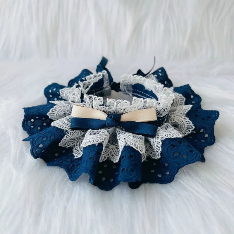 Collerette Dentelle avec Nœud pour Chiens et Chats – Style Élégant et Réglable