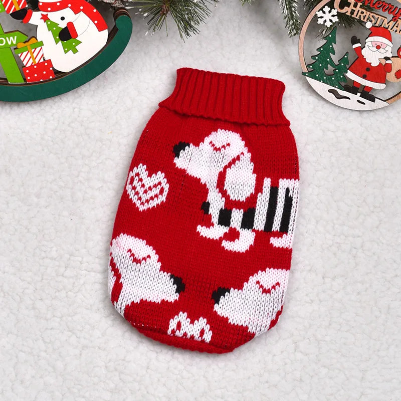 Pull Tricoté pour Chien – Motifs Hiver et Noël