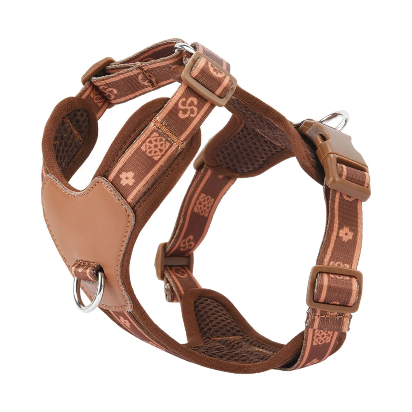 Harnais Simili Cuir Anti-Traction pour Petit Chien