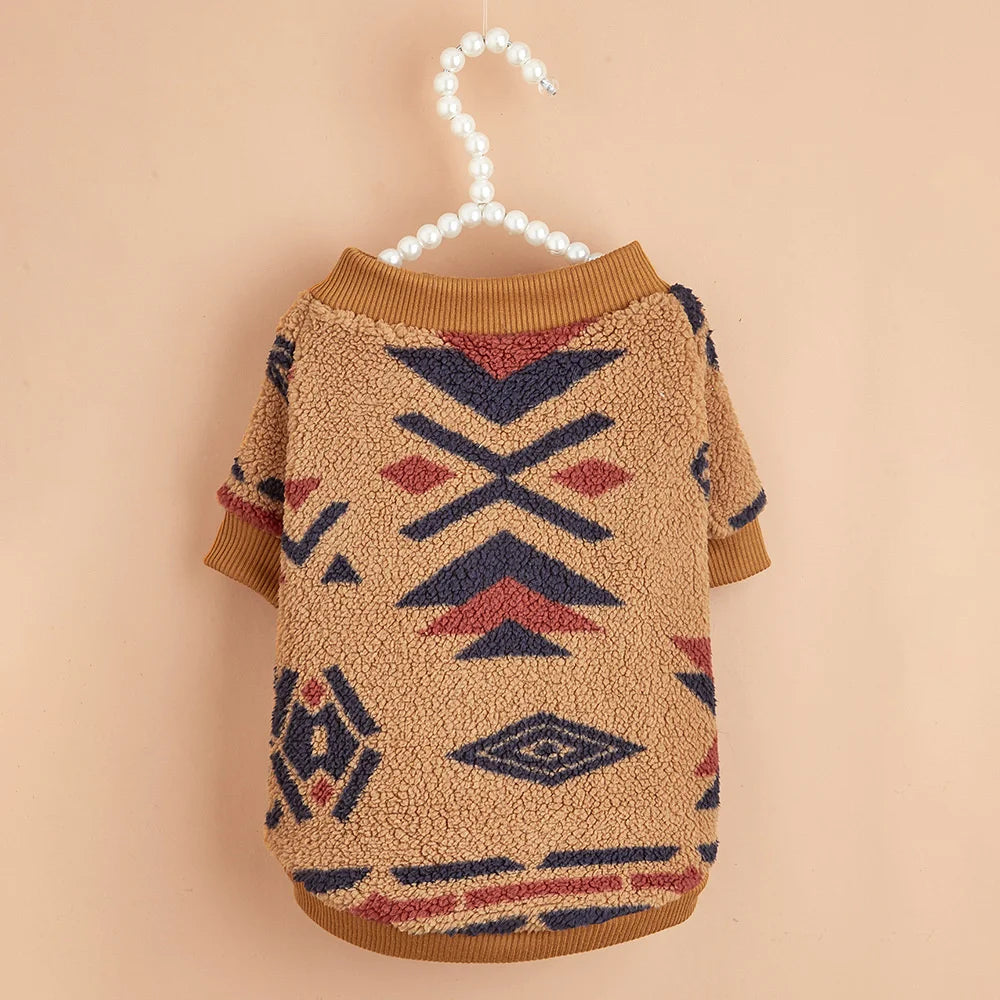 Pull Polaire à Motifs Géométriques pour Chien