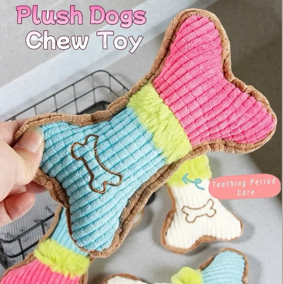 Jouet Os en Peluche Sonore pour Chiens – Résistant & Ludique