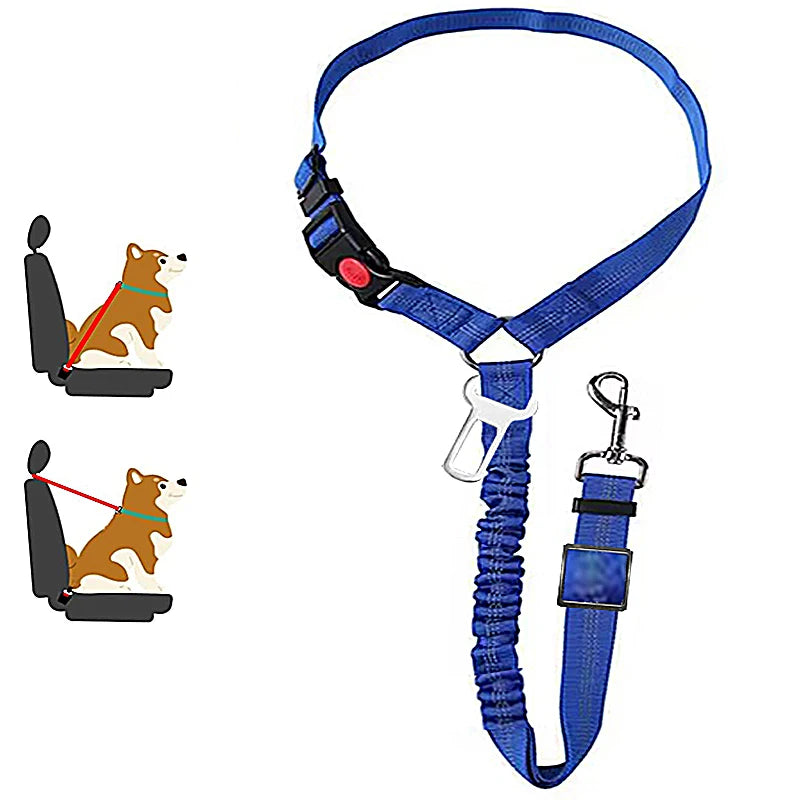 2 en 1 Ceinture de Sécurité Voiture pour Chien - Boucle & Appui-Tête