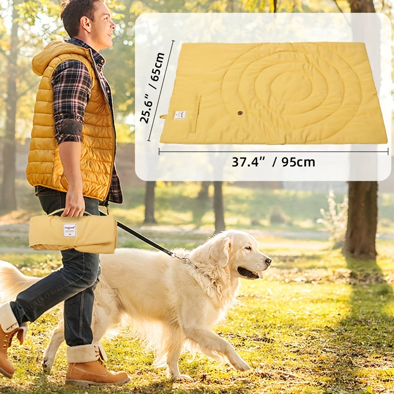 Couverture Pliable Rétro pour Chien – Matelassée, Portable et Élégante