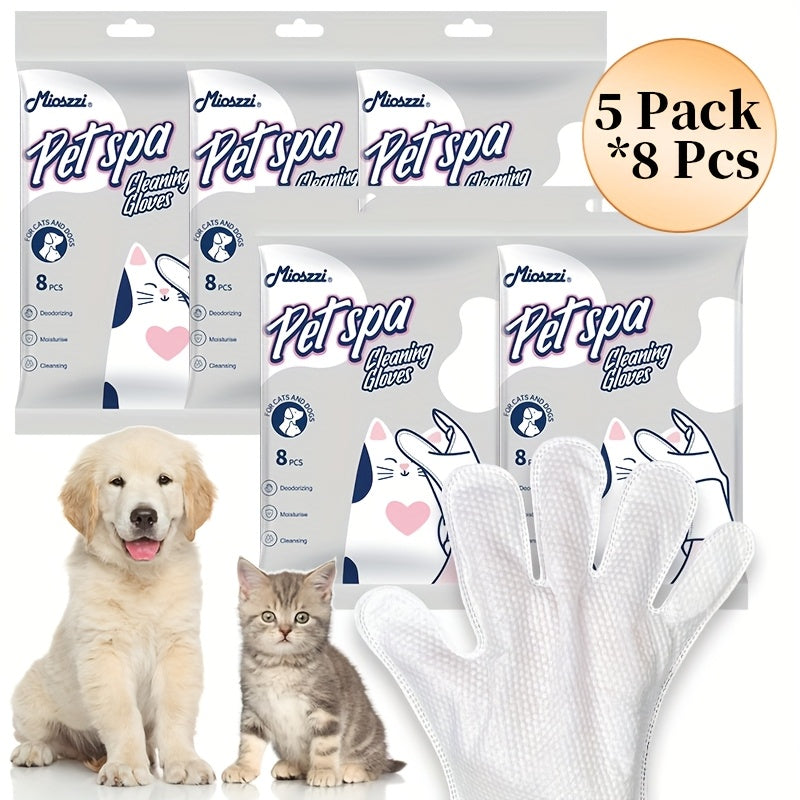 Gants Lingettes Nettoyants pour Chiens et Chats à l’Huile de Coco