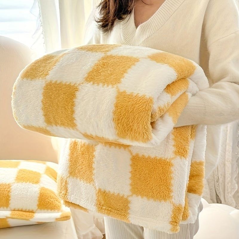 Plaid Flanelle à Carreaux Doux et Épais – Multi-Usages pour Humains et Animaux