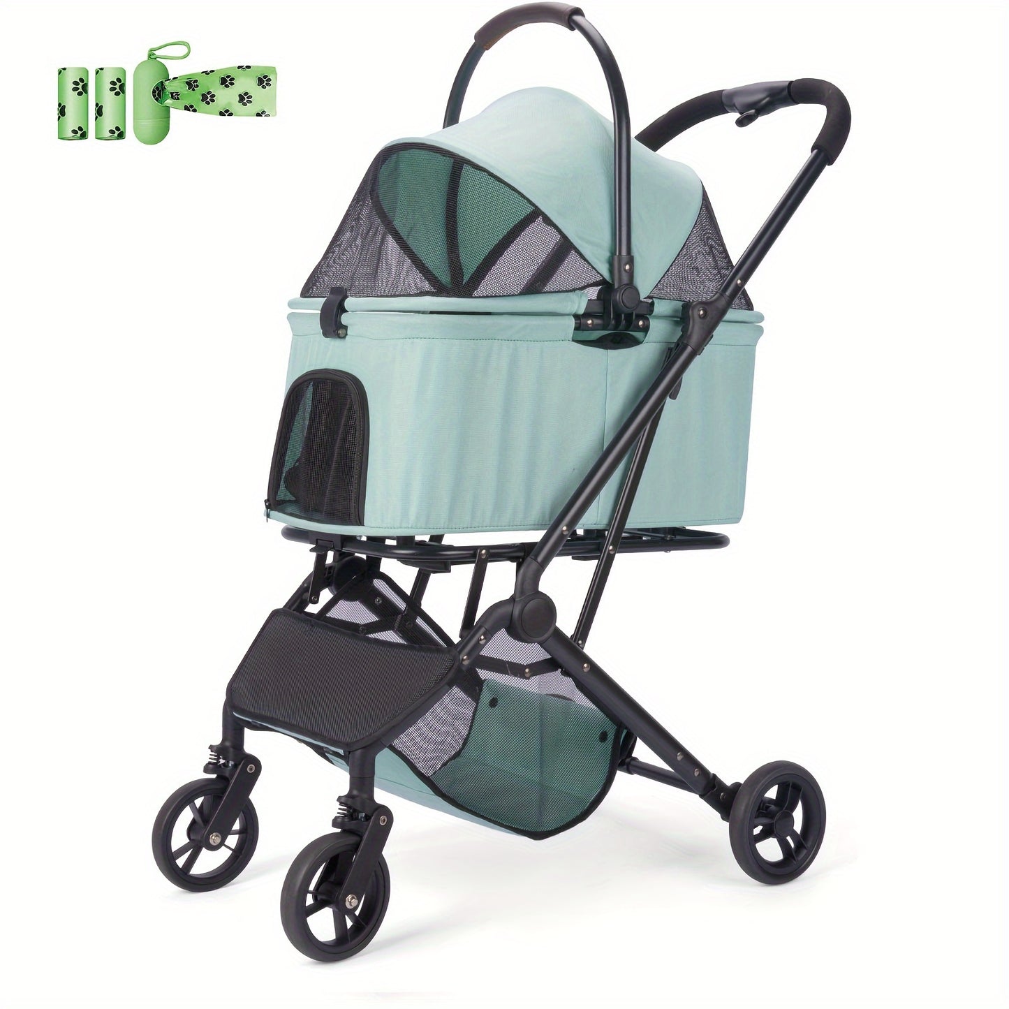 Poussette 2-en-1 pour Chats et Petits Chiens