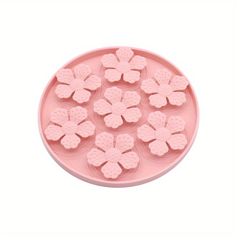 Tapis à Lécher Fleurs en Silicone Anti-Glouton avec Ventouses