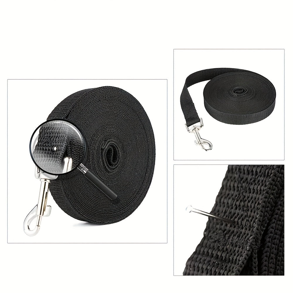 Longe Noire avec Poignée Mousse pour Chien – 1,5 m à 20 m