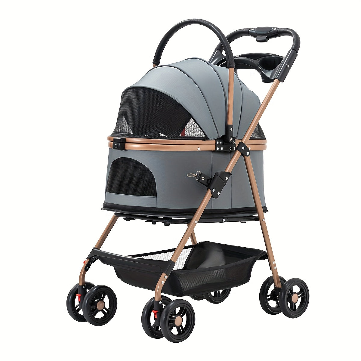 Poussette Multifonction 3-en-1 avec Panier Amovible pour Animaux