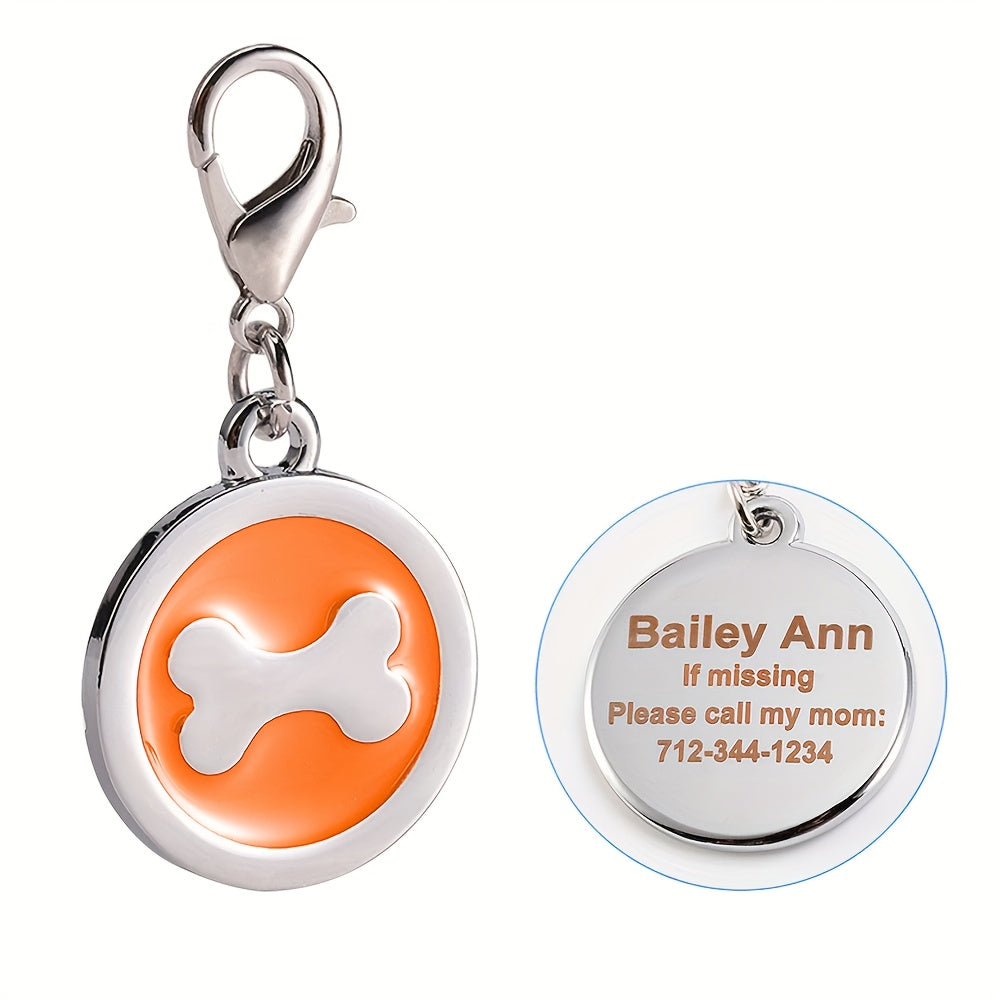 Lot de 2 Médailles rondes pour collier de Chien