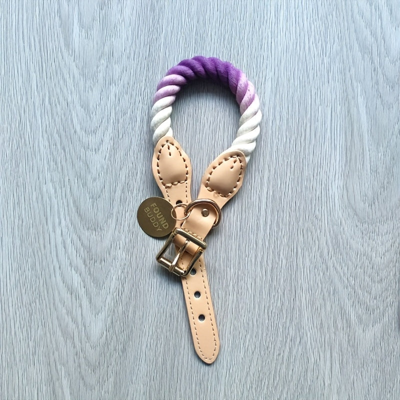 Collier Pastel Corde Tressée pour Chien