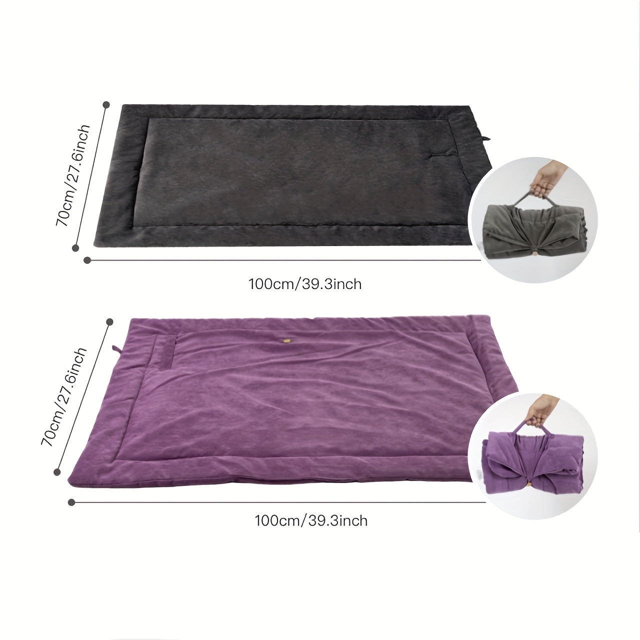Tapis de Voyage Roulable pour Chien – Compact, Lavable et Tout-Temps