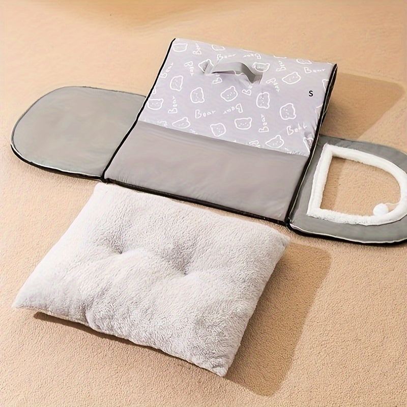 Niche 2-en-1 pliable en mousse mémoire pour chien et chat