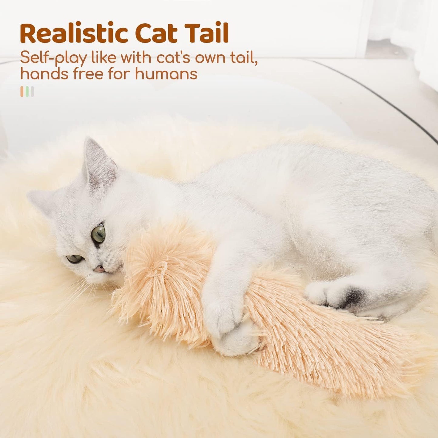 Coussin Jouet Queue Peluche pour Chats