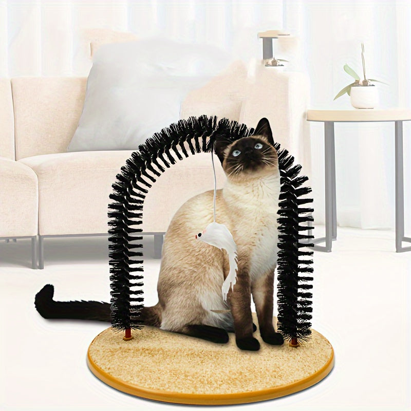Arche de Toilettage et de Jeu pour Chat avec Souris Suspendue