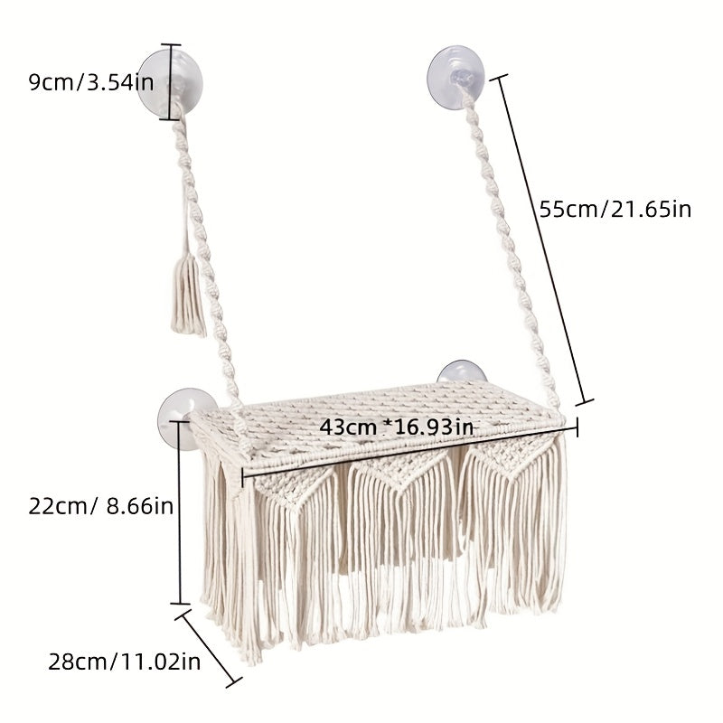 Hamac Macramé Suspendu pour Chats
