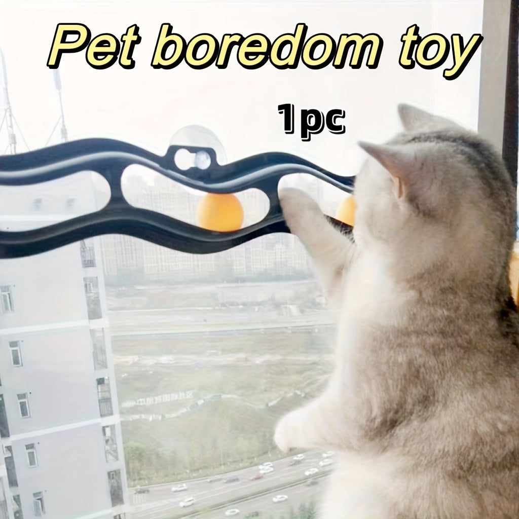 Jouet de Fenêtre Ondulé avec Balles pour Chat