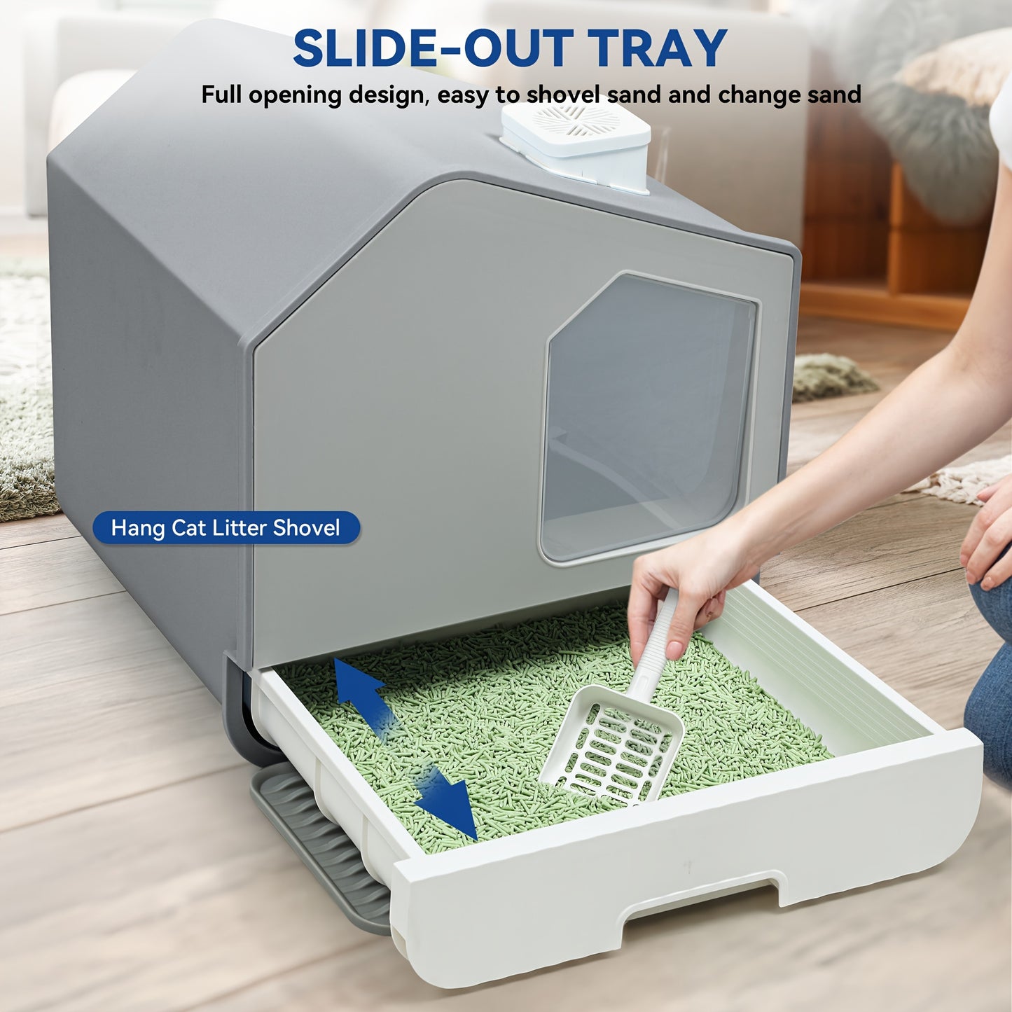 Maison de Toilette Fermée en Silicone et PP avec Tapis et Pelle