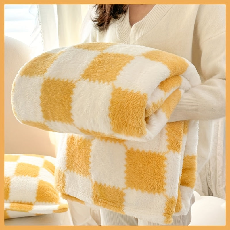 Plaid Flanelle à Carreaux Doux et Épais – Multi-Usages pour Humains et Animaux