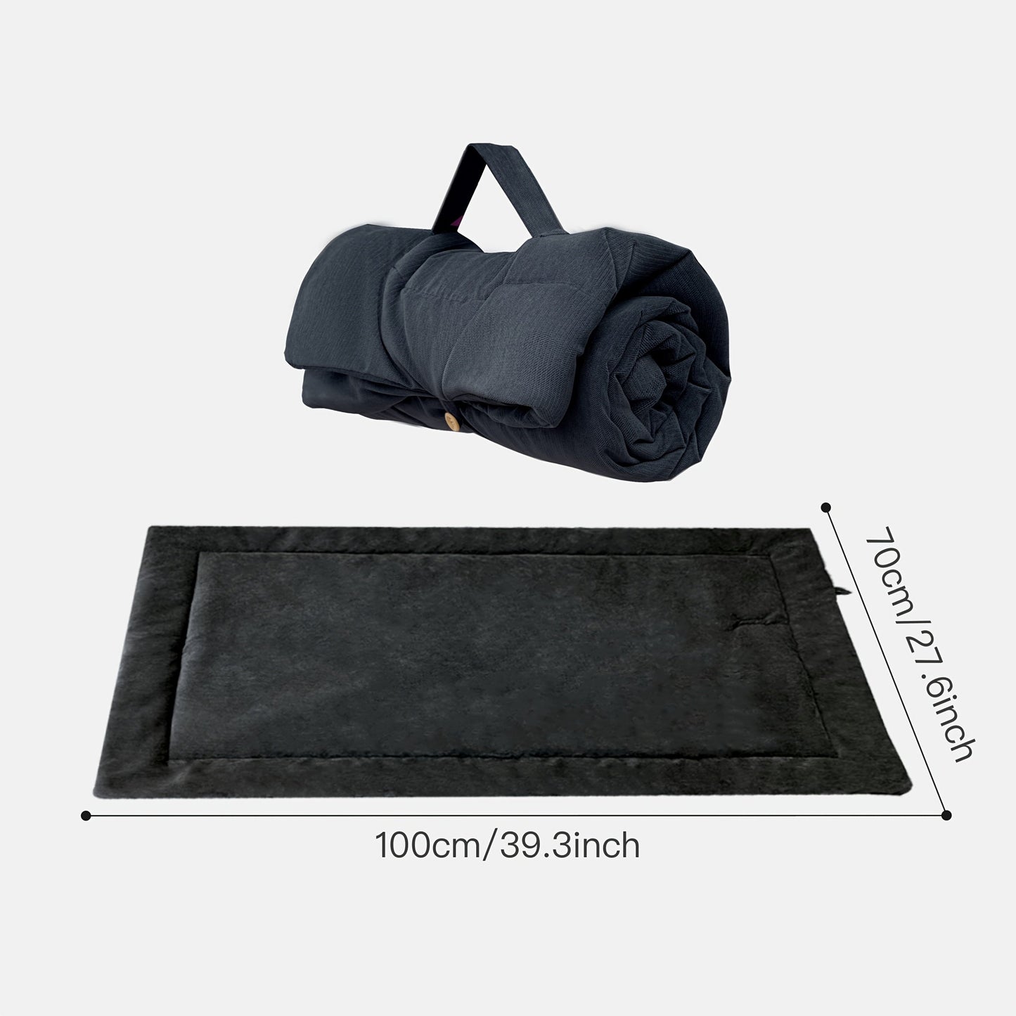 Tapis de Voyage Roulable pour Chien – Compact, Lavable et Tout-Temps