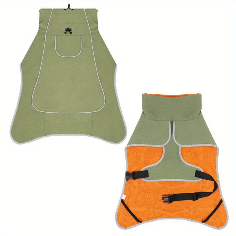 Manteau Imperméable Ajustable pour Chiens avec Col Haut
