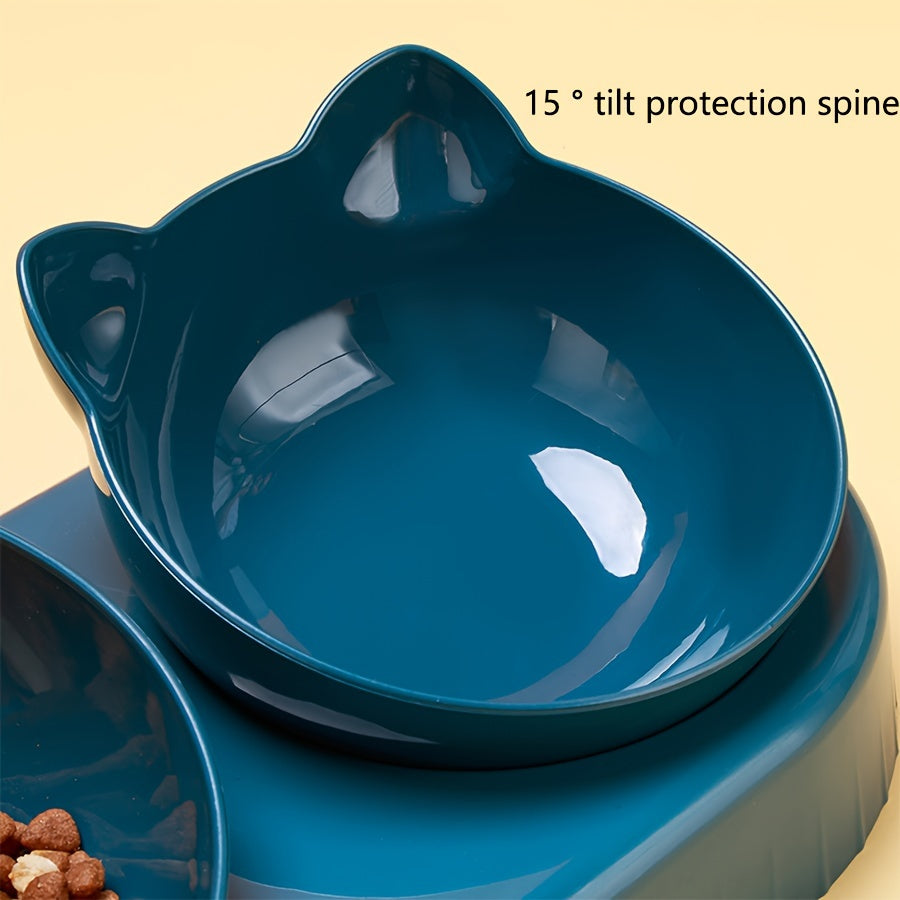 Gamelle 3 en 1 avec Réservoir d’Eau et Bols Inclinés – Design Oreilles de Chat