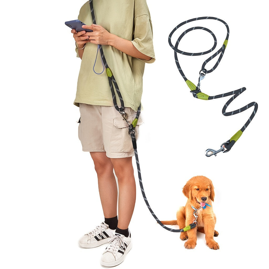 Laisse Mains Libres en Corde Réfléchissante pour Chien