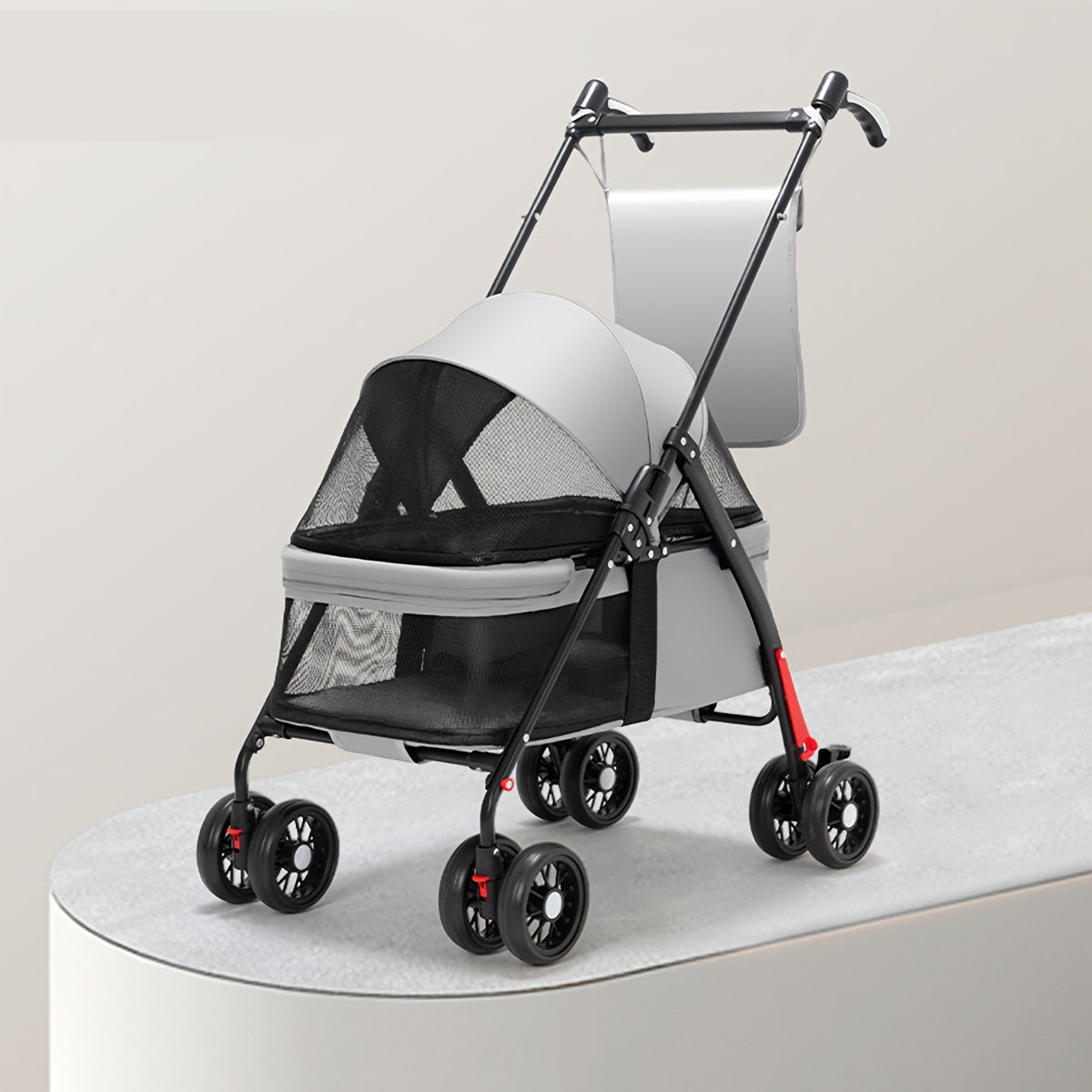 Poussette Pliable 4 Roues pour Petits à Moyens Chiens
