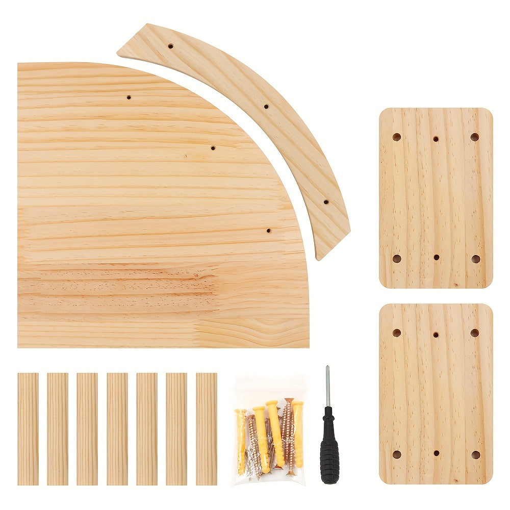 Perchoir Mural d’Angle pour Chat en Bois Massif