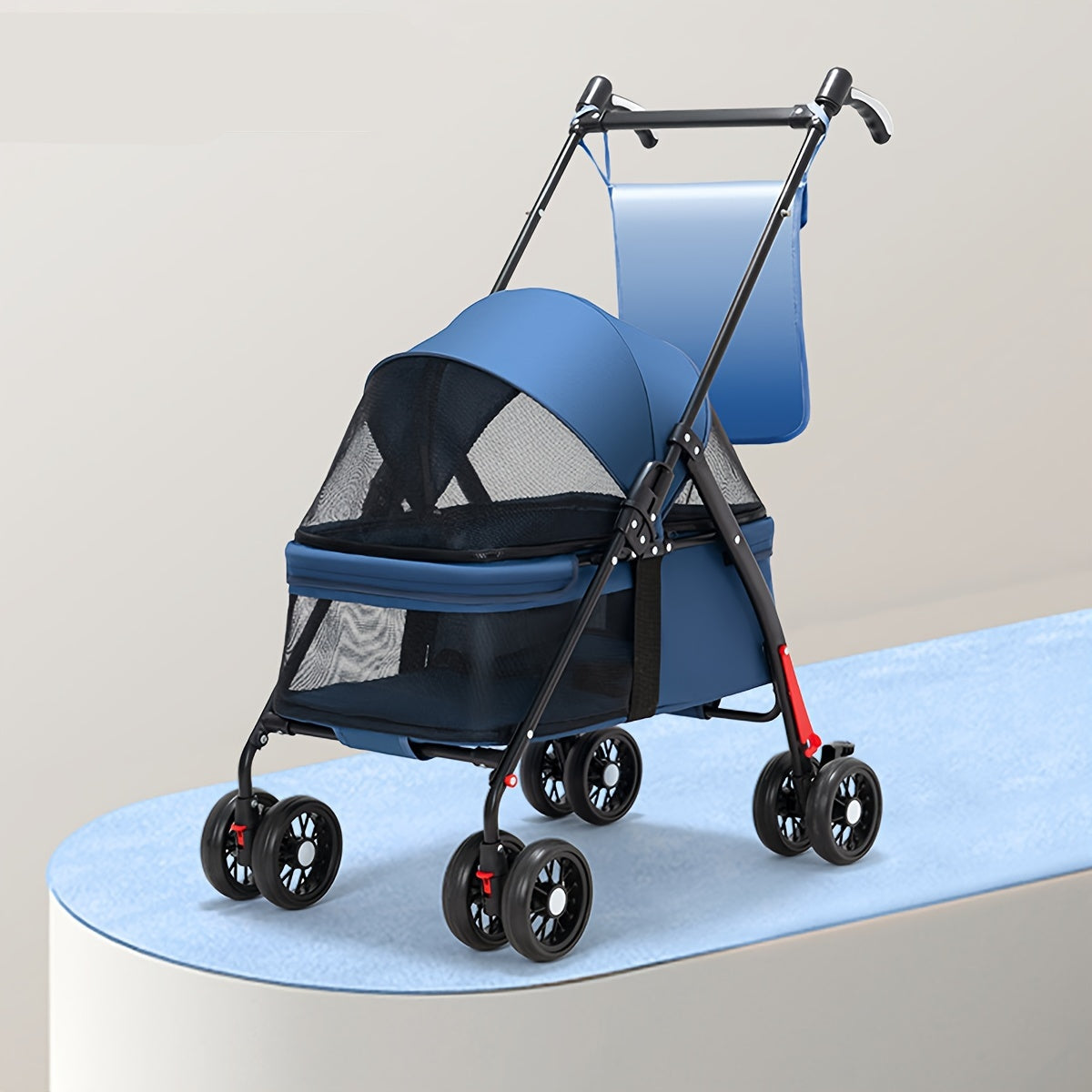 Poussette Pliable 4 Roues pour Petits à Moyens Chiens