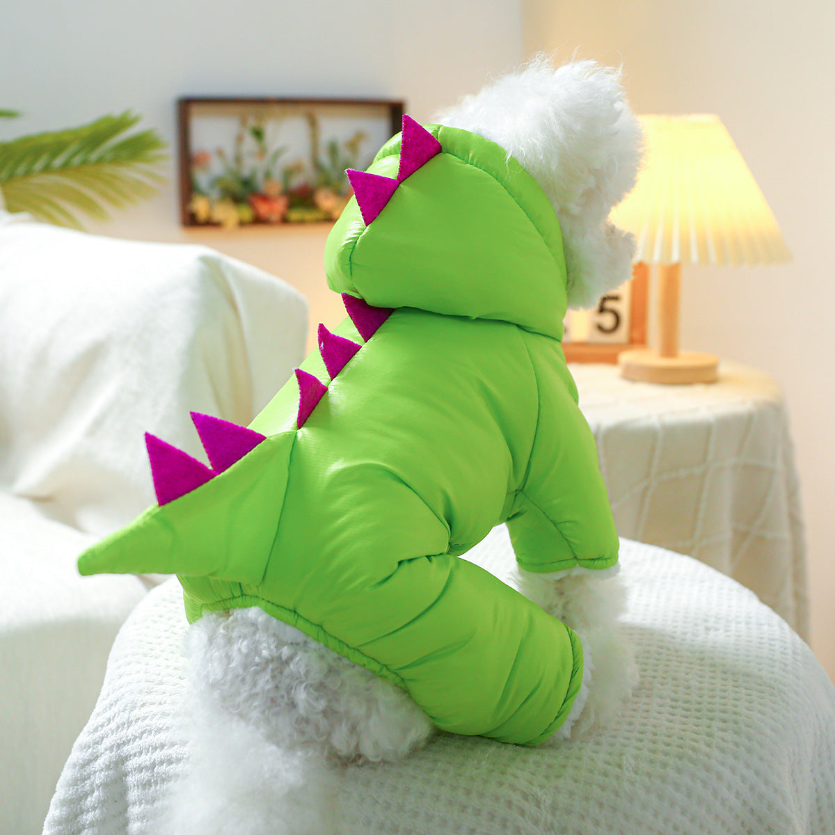 Manteau Dinosaure Fluorescent pour Chiens et Chats – Look Hiver Original
