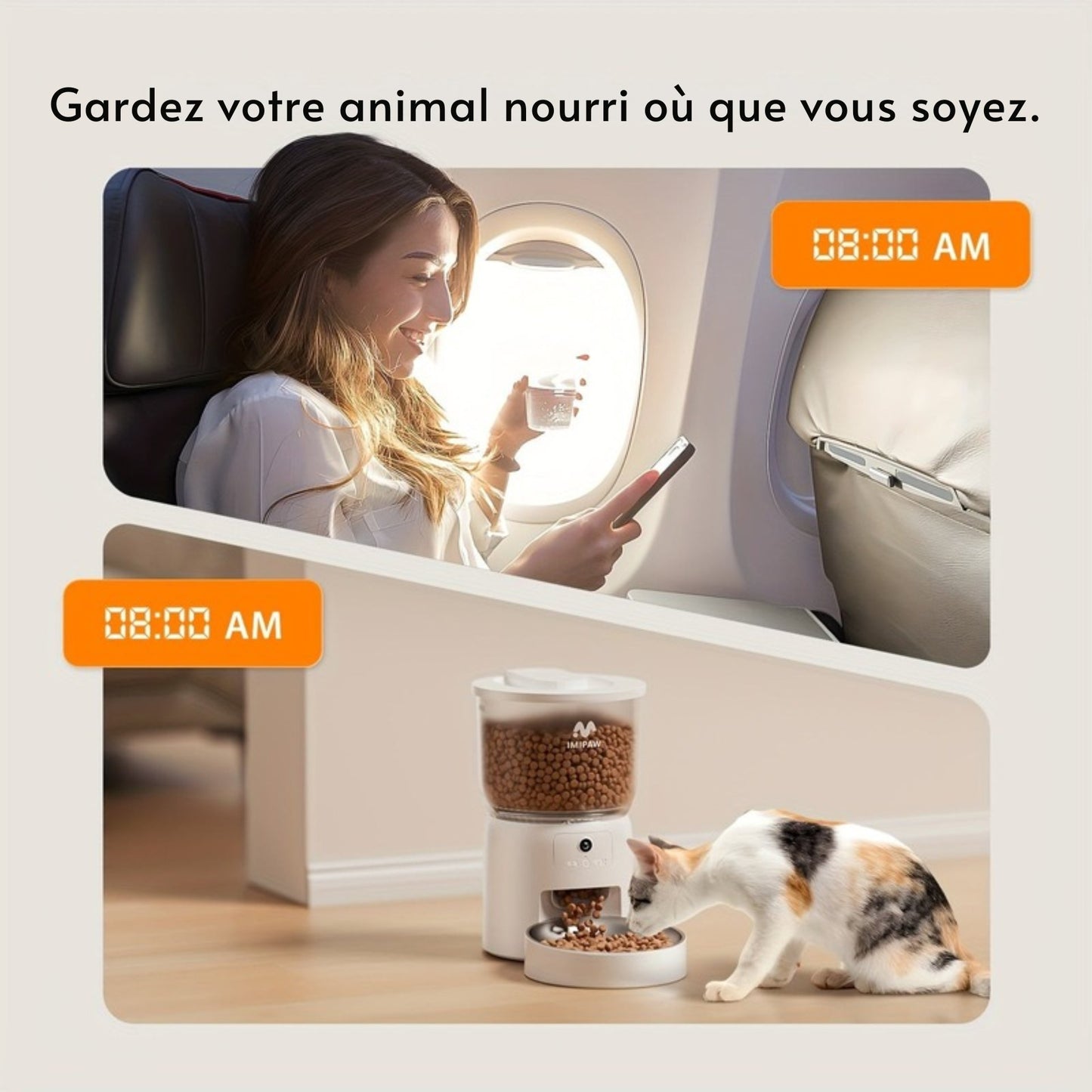 Distributeur 3L connecté pour croquettes Chien & Chat