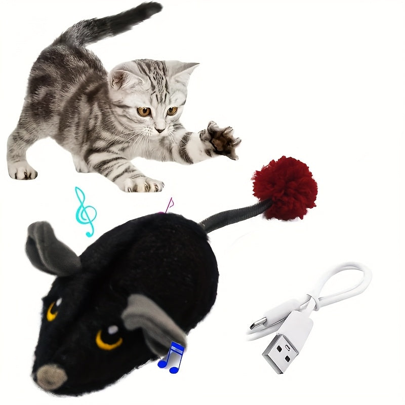 Souris Interactive en Peluche Rechargeable pour Chat