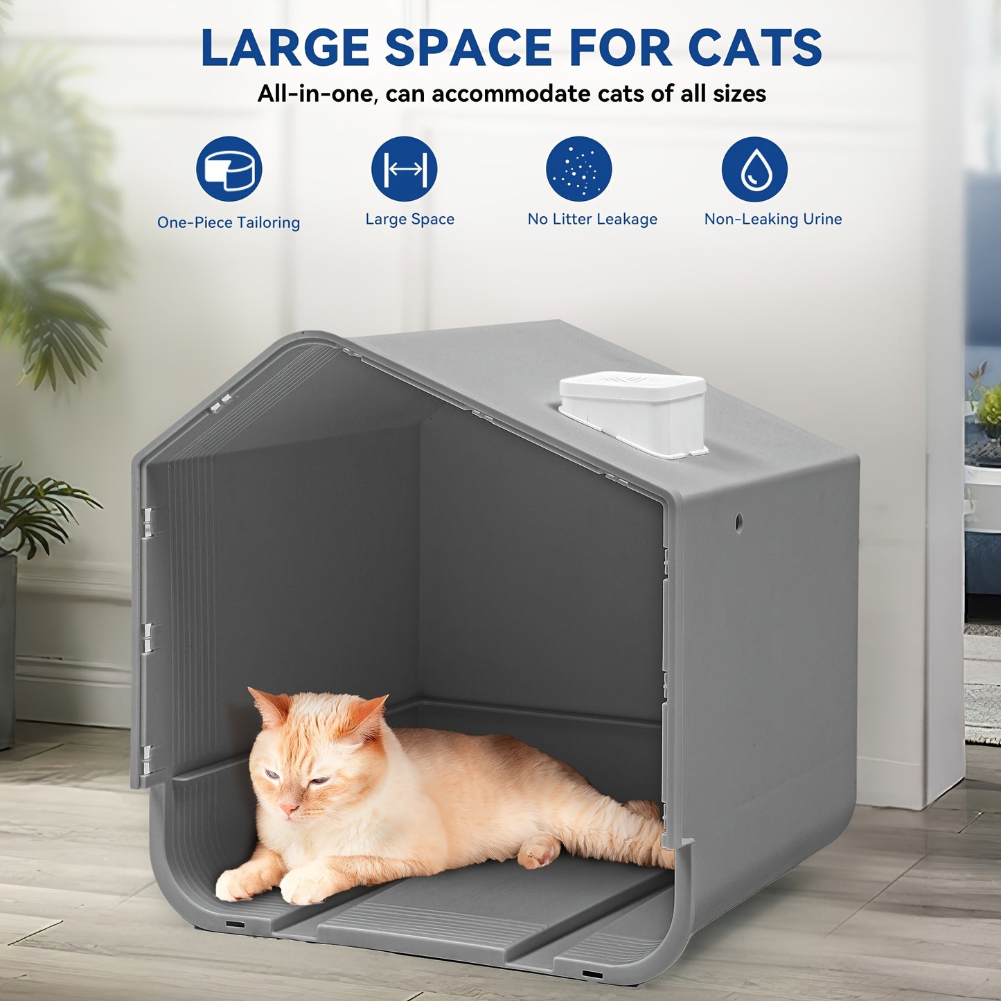 Maison de Toilette Fermée en Silicone et PP avec Tapis et Pelle