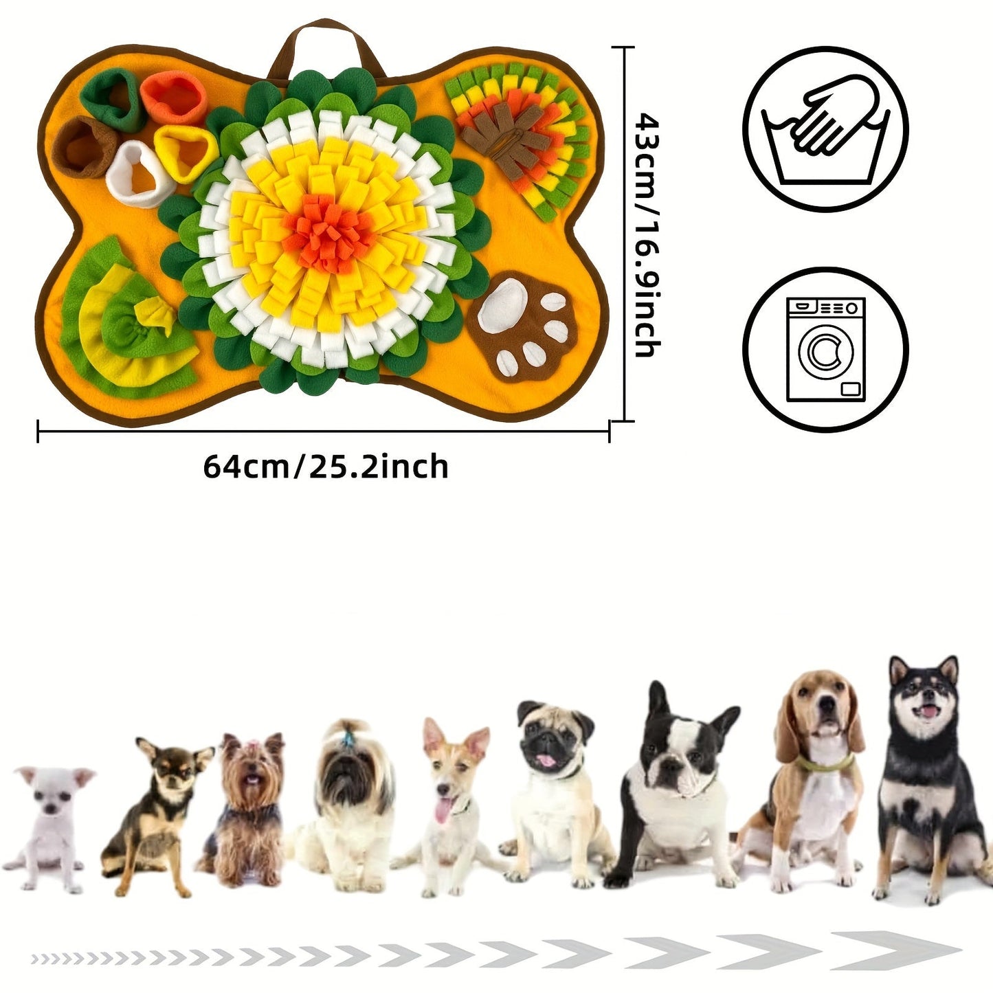 Tapis de Fouille en Forme d’Os pour Chiens