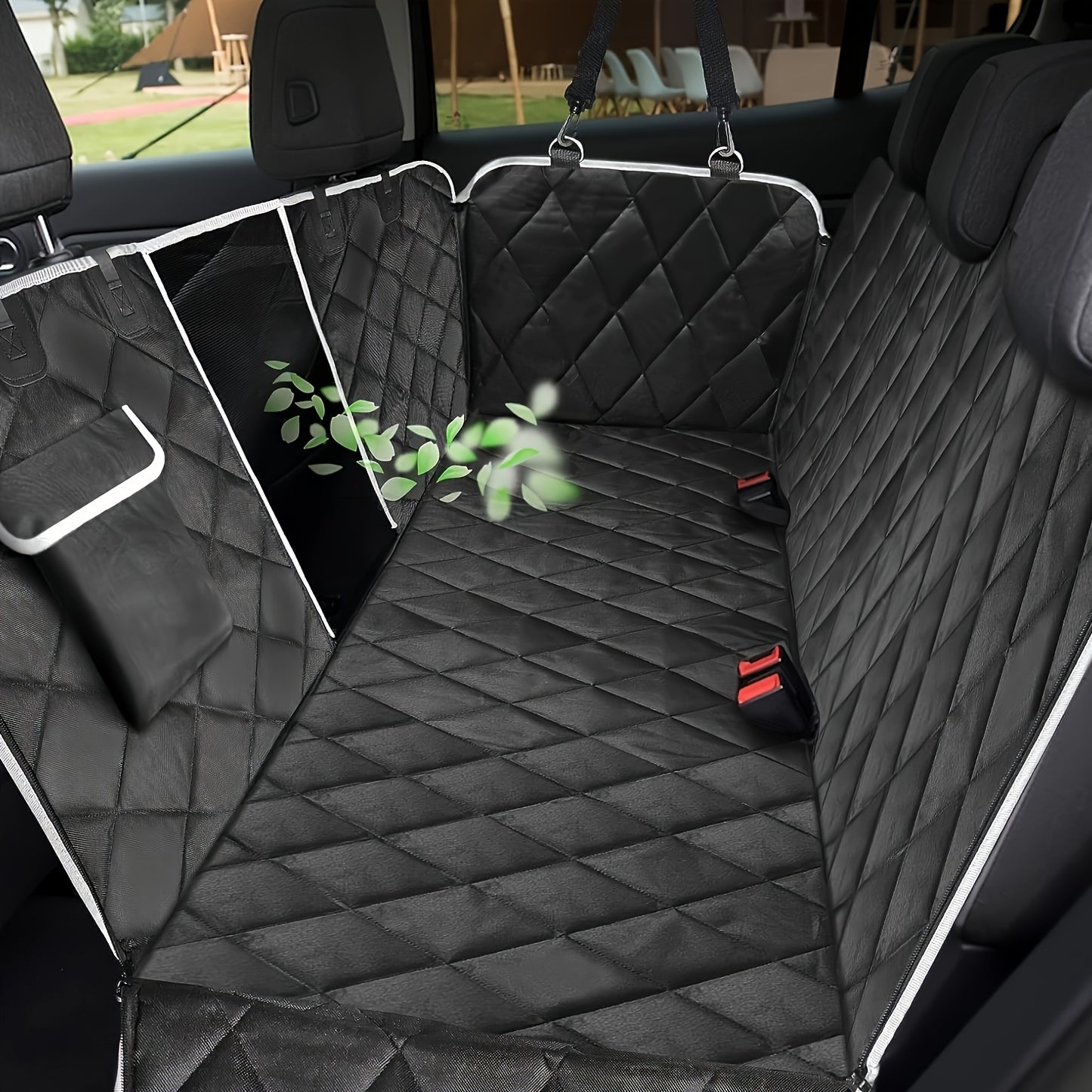 Housse de Siège Voiture pour Chien avec Fenêtre Maille et Poche