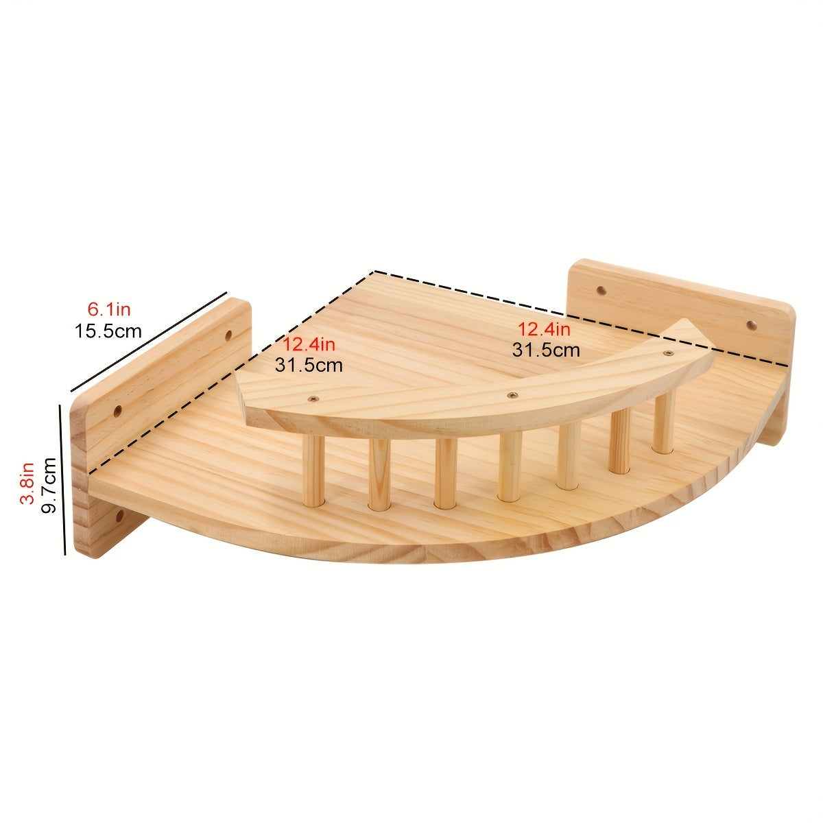Perchoir Mural d’Angle pour Chat en Bois Massif