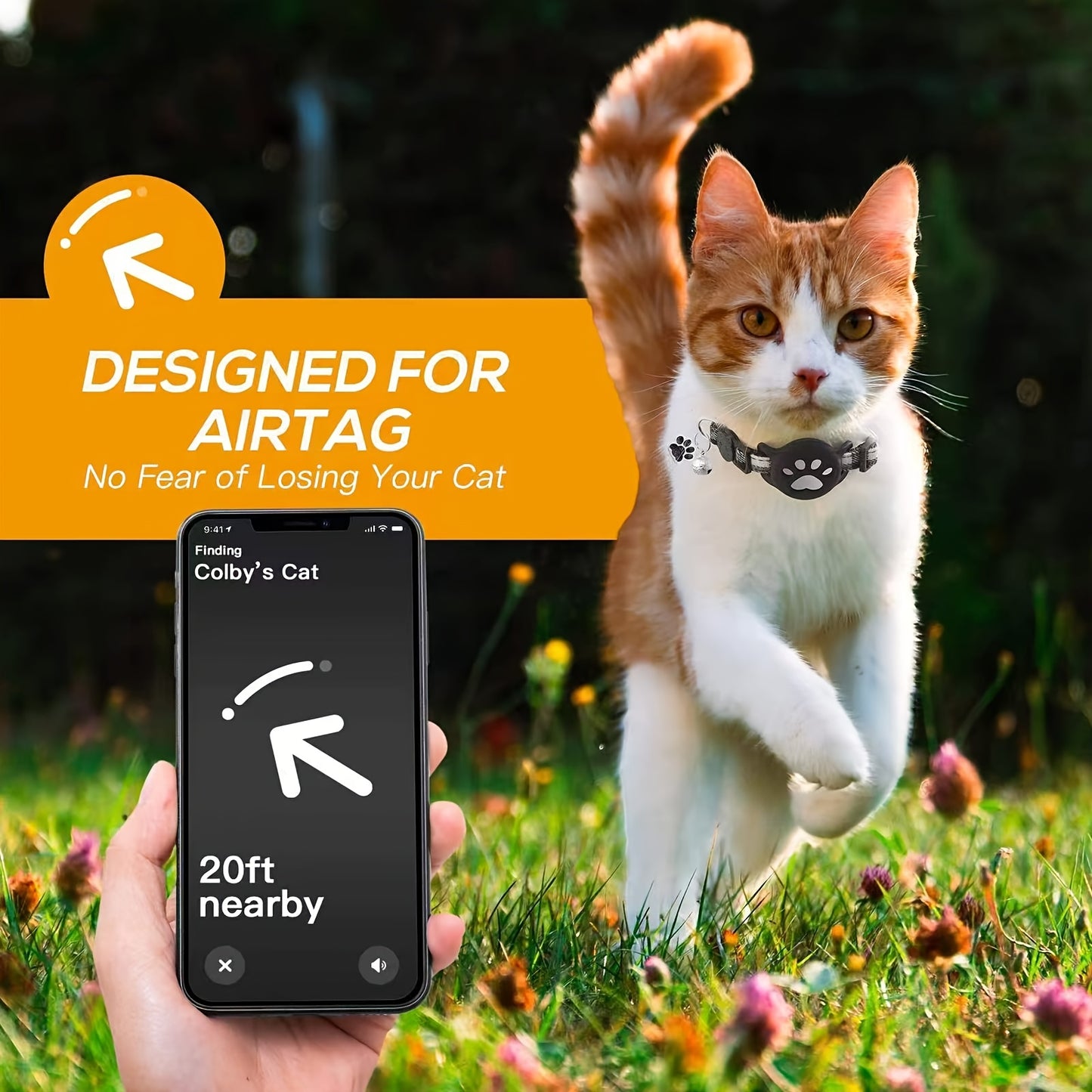 Collier GPS Intelligent pour Chat avec Dispositif Anti-Perte et Étui Protecteur