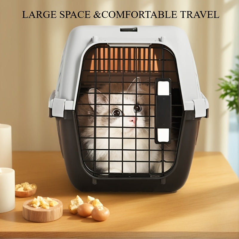 Caisse de transport pour chat en PP avec porte sécurisée
