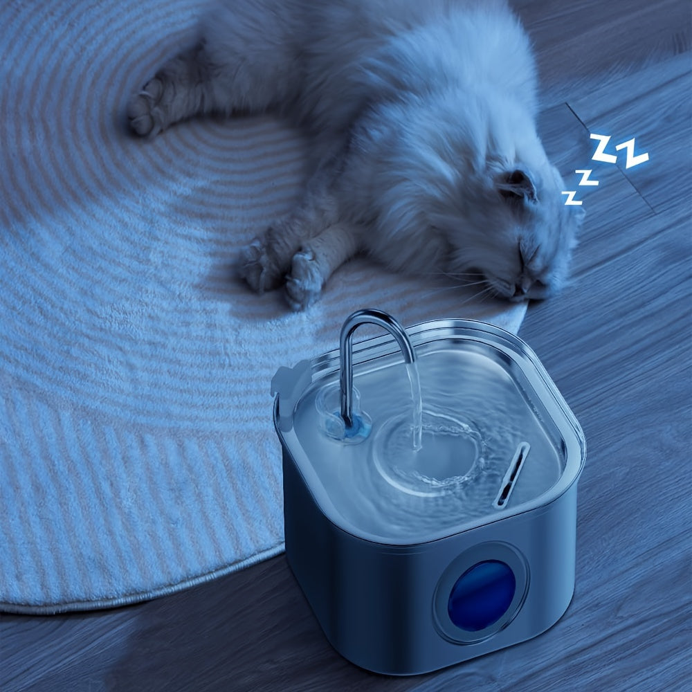 Fontaine à eau 3.2L inox avec filtre carbone & fenêtre de niveau pour Chat et Chien