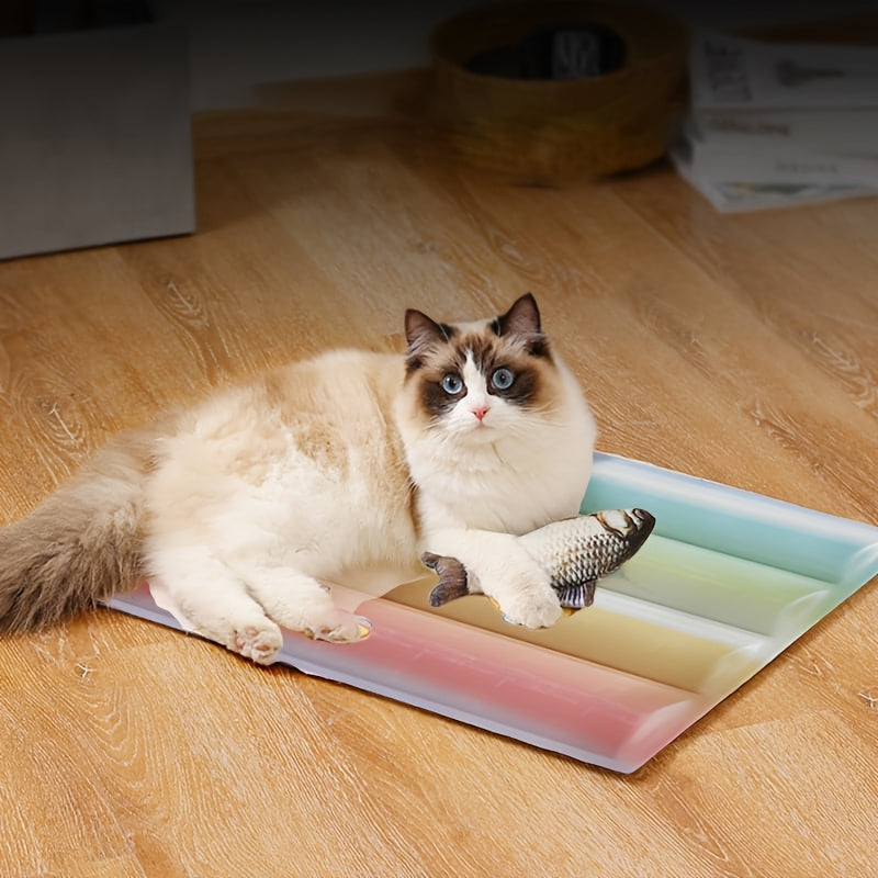 Tapis Rafraîchissant Arc-en-Ciel pour Chien et Chat – Gel à Effet Glacé