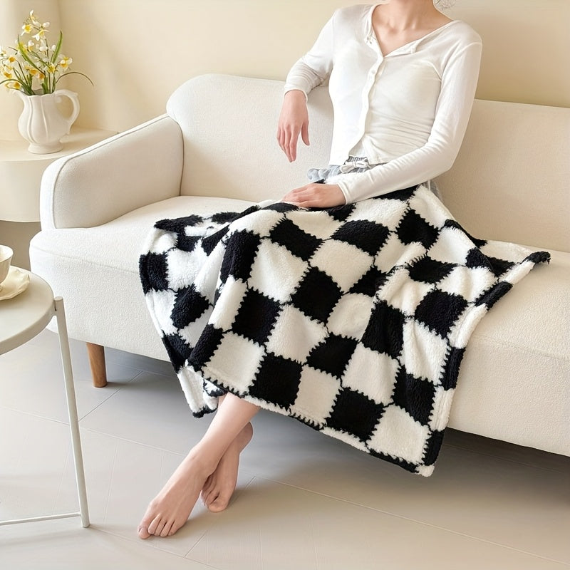 Plaid Flanelle à Carreaux Doux et Épais – Multi-Usages pour Humains et Animaux