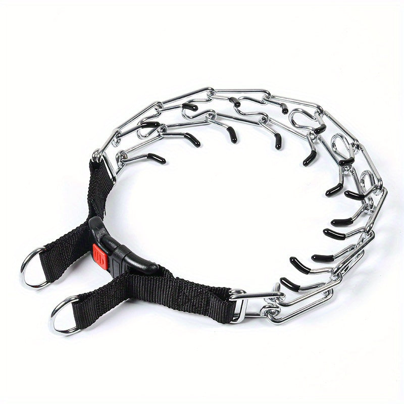 Collier étrangleur à maillons en acier avec boucle de sécurité – pour petit Chien