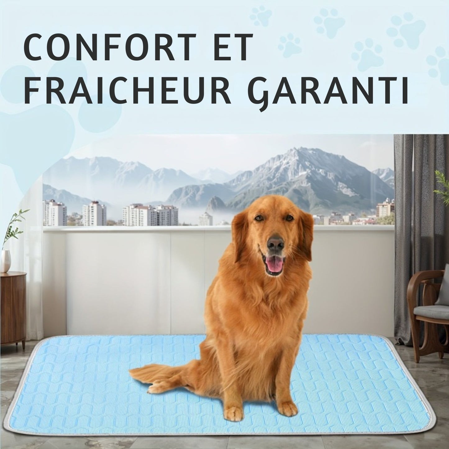 Tapis Rafraîchissant Matelas Estival Lavable pour Chiens et Chats