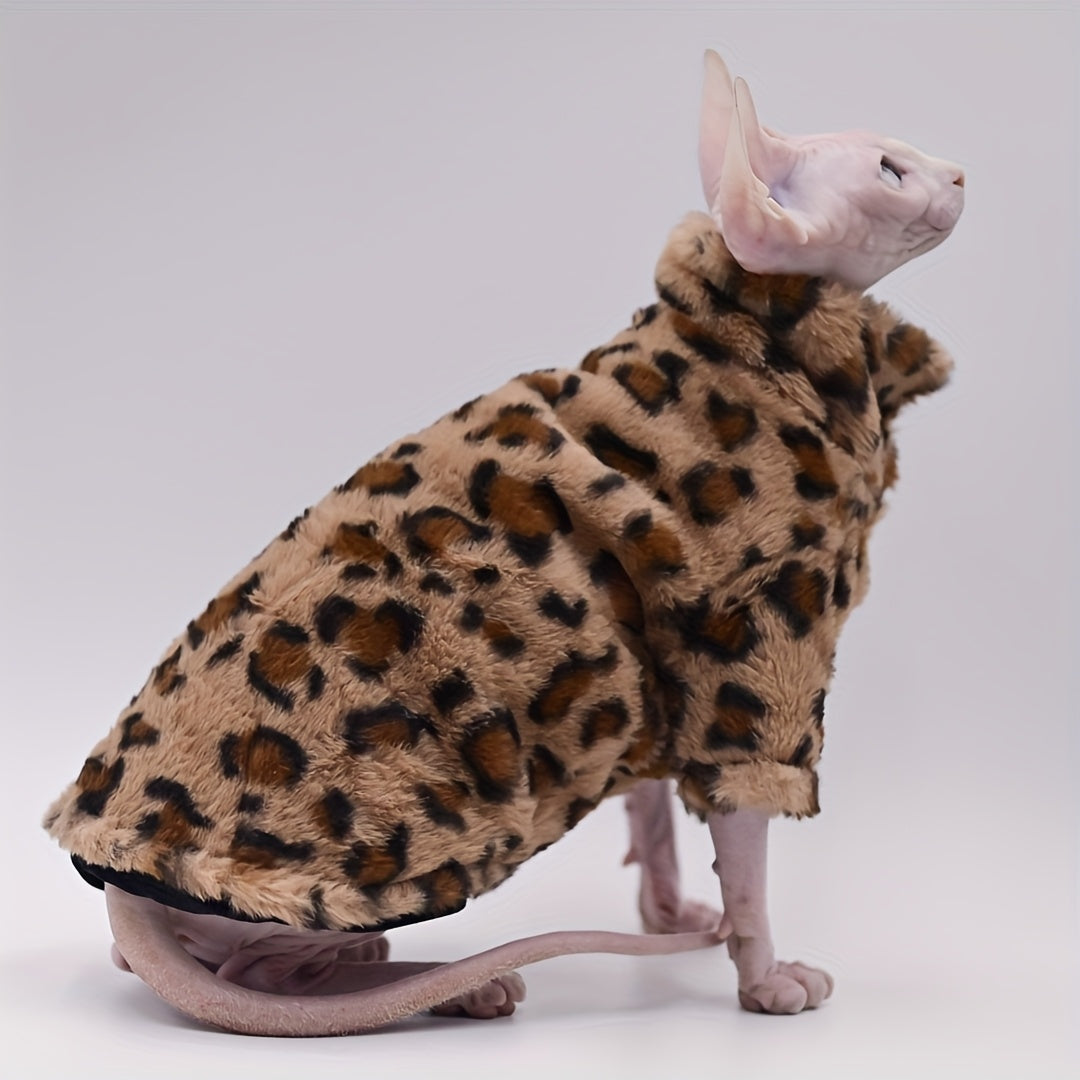 Manteau Léopard Doublé pour Chats Sans Poils – Duomasumi