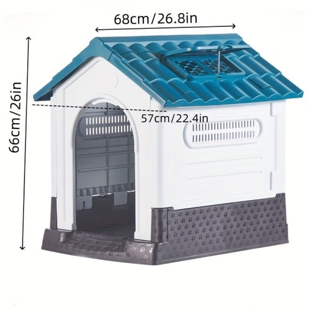 Niche Extérieure Ventilée Toit Ouvrant et Base Élevée pour Chien