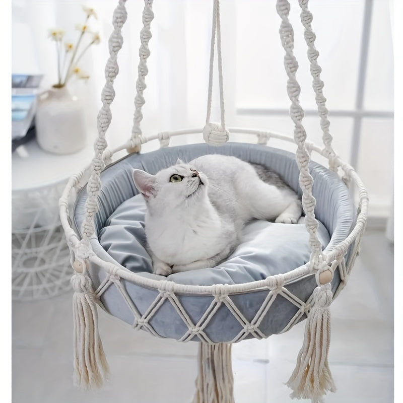 Hamac Suspendu en Corde Tressée pour Chats