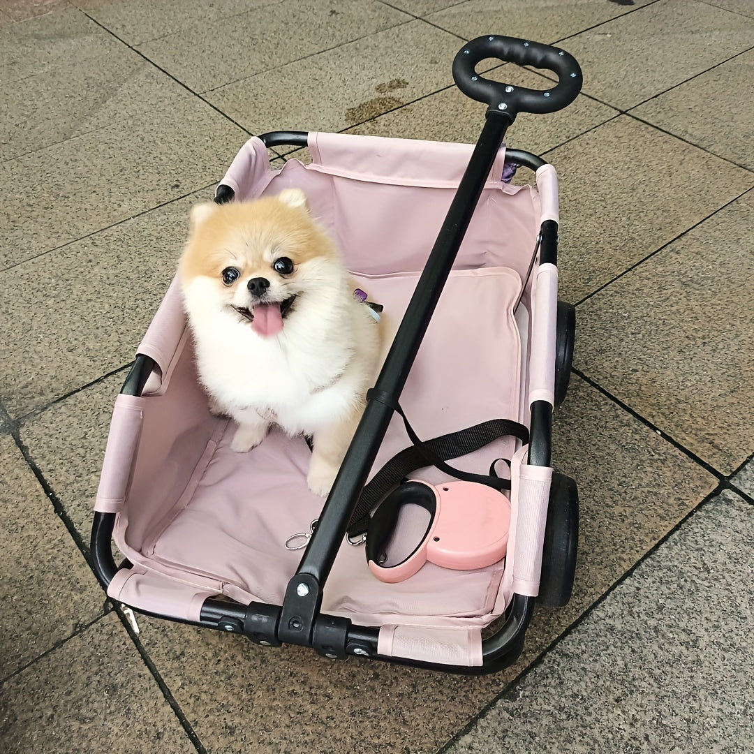 Chariot Pliable Rose pour Animaux – Version Compacte