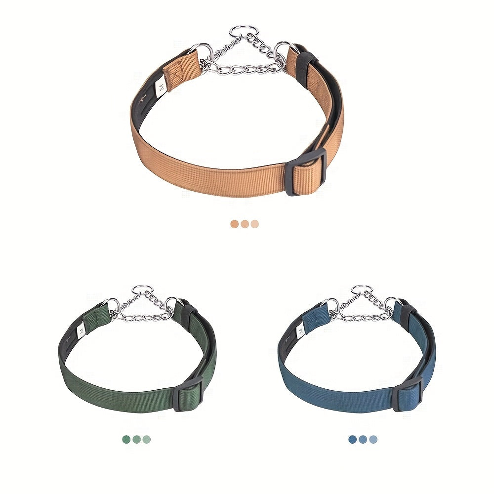 Collier étrangleur anti-traction en polyester avec chaîne inox
